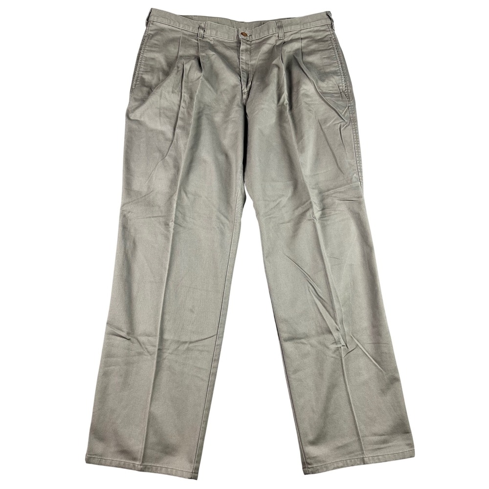 Vintage Duxbak Mens Pleated Chino Pants 39x31.5* Cotton Twill‎ Workwear Relaxed